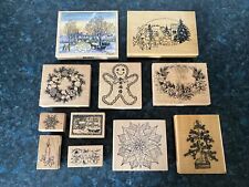 christmas wooden stamps for sale  LONDON