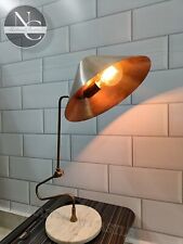 Lámpara de mesa de estudio de latón con base de mármol de mediados de siglo luz ajustable vintage segunda mano  Embacar hacia Argentina