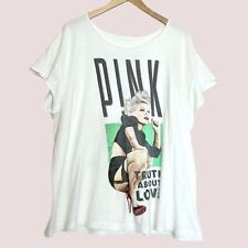 Camiseta Pink The Truth About Love 2014 Tour branca manga gorro alterada comprar usado  Enviando para Brazil