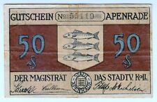 1920 Alemania Apenrade 50 peniques - inicio bajo - papel moneda moneda moneda, usado segunda mano  Embacar hacia Argentina
