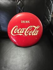 Vintage DrinkCoca-Cola  Sign of Good Taste 12" Advertising Button Metal Sign, used for sale  Shipping to South Africa