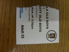 05/09/1999 Ticket: At Coventry Marconi, Coventry City Old Boys v Aston Villa Old for sale  BIRMINGHAM