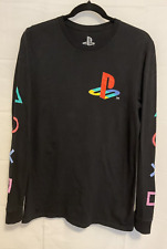Camiseta Playstation negra manga larga con logotipo en mangas talla pequeña usada segunda mano  Embacar hacia Argentina