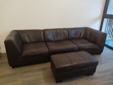 Dfs brown leather for sale  WEMBLEY