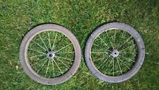 Used Push mower rear big wheels 15 111/16 inch diameter steel spokes 1 5/8 wide for sale  Shipping to South Africa