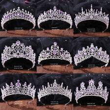 Coroa de tiara de casamento rainha princesa cristal roxo claro 11 estilos comprar usado  Enviando para Brazil