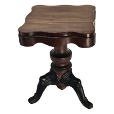 Antique Walnut Iron Piano Stool/ Side Table Lion Footed Victorian 1880's 17"H for sale  Shipping to South Africa