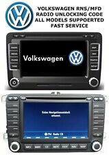 VW VOLKSWAGEN Radio Code all models RNS510 MFD2  unlock code, used for sale  Shipping to South Africa