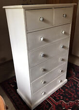 Used, solid pine chest of 7 drawers White Painted pine with Ceramic Handles for sale  Shipping to South Africa