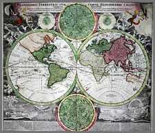 MAPA ŚWIATA z CONSTELLATION MAPS by Homann 1720 niezwykle dekoracyjny oryginał! na sprzedaż  Wysyłka do Poland