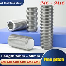 Parafusos de ponta plana M6 M8 M10 M12 M14 M16 conjunto de soquete de rosca fina A2 aço inoxidável comprar usado  Enviando para Brazil