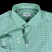 Used, ETON Dress Shirt Size 17.5 XL Long Sleeve Button Up Contemporary Green for sale  Shipping to South Africa