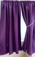 Curtains 64" W x 70" L Purple Pencil Pleat Unlined Home Decor Tie Backs for sale  Shipping to South Africa