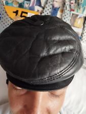 Leather flat cap for sale  LONDON