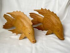Pair wooden fish for sale  ALLOA