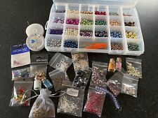 Used, Jewellery Making Bundle Faux Glass Pearls Findings Seed Beads for sale  CLEVEDON
