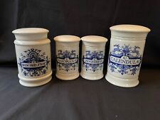 antique set of 4 Dutch DELFT ceramic albarello / apothecary jar . Marked bottom for sale  Shipping to South Africa