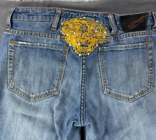 Used, Ed hardy Christian Audigier Vintage men’s Jeans Size 31 Tiger embroidery  for sale  Shipping to South Africa