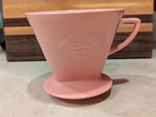 Filtro de café Melitta cerâmica vintage grande 2 furos 123 rosa retrô despeje por cima  comprar usado  Enviando para Brazil