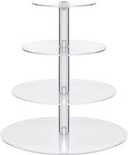 Display4top 4 Tier Cupcake Stand, Clear Acrylic Round Glass Cupcake Holder for sale  Shipping to South Africa
