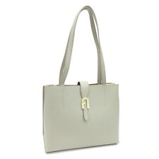 Furla Tote Bag Gray Leather Used Shoulder Bag Commuting to School Women's for sale  Shipping to South Africa