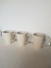 3 Raywere Plain White Mugs Porcelain Comfortable Handle for sale  MAIDSTONE