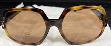 Usado, Óculos de sol Tom Ford Delphine-02 TF992 52E Havana armação quadrada 60-20-135 (W) comprar usado  Enviando para Brazil