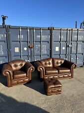 Chesterfield brown leather for sale  STAINES-UPON-THAMES