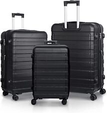Juego de equipaje expandible de 3 piezas 21""26""30"" maleta rígida negra con bloqueo TSA , usado segunda mano  Embacar hacia Argentina