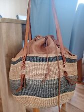 Straw leather shopper for sale  BARNSLEY