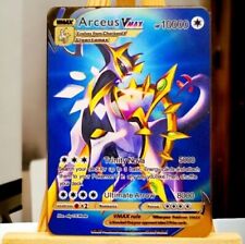 Tarjeta de Pokémon de metal dorado Arceus VMAX regalo/exhibición coleccionable segunda mano  Embacar hacia Mexico