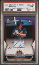 2023 Jacob Reimer Bowman Chrome Purple Refractor Auto 144/250 PSA 9 POP 8 for sale  Shipping to South Africa