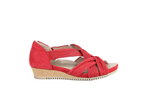 Used, Earth Ficus Gemini Sandals Women Leather Shoes sz 7 Wedge Heel comfort red for sale  Shipping to South Africa