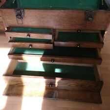 Antique oak engineers tool box, cabinet, chest, drawers. for sale  HATFIELD