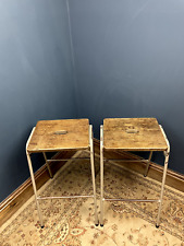 Used, VINTAGE PAIR OF STACKING SCHOOL LAB WORKSHOP STOOLS- KITCHEN BAR CAFE RESTAURANT for sale  Shipping to South Africa