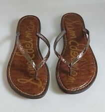 Sandálias tanga feminina SAM EDELMAN Gracie chinelo tamanho 7 dourada metálica pele de cobra comprar usado  Enviando para Brazil