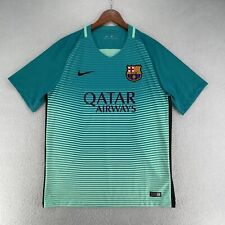 Camiseta deportiva de fútbol Nike FCB Barcelona 2016-2017 Messi #1 para hombre talla grande a rayas segunda mano  Embacar hacia Mexico
