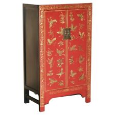 FINE ANTIQUE CHINESE BUTTERFLY HAND PAINTED LACQUERED LARGE SIDE TABLE CUPBOARD for sale  Shipping to South Africa