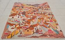 Hand Embroidered Needlework Vintage Kilim Kilm Area Rug 4.2 x 3.9 Ft (1481 SU) for sale  Shipping to South Africa