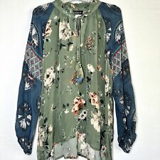 Blusa boho transparente Feathers By Tolani XL túnica floral top alto bajo sin etiqueta segunda mano  Embacar hacia Argentina