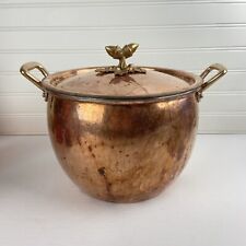 RUFFONI Historia 7.5 Qt Hammered Copper + Tin Stockpot Brass Acorn Lid Handles, used for sale  Shipping to South Africa