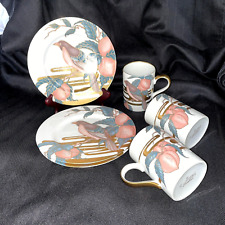 FITZ AND FLOYD 'NIGHTINGALE' FF146 1982- SET OF 3 SALAD PLATES AND 3 MUGS for sale  Shipping to South Africa