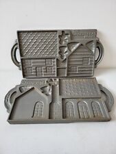 John Wright 1985 Cast Iron Gingerbread Man House Mold Pan Double Sided Set Of 2 for sale  Shipping to South Africa