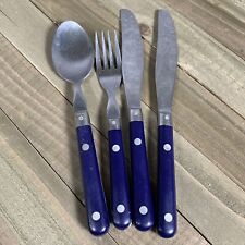 Mardi Gras WF Flatware Stainless Blue Handle 4 Piece, used for sale  Shipping to South Africa