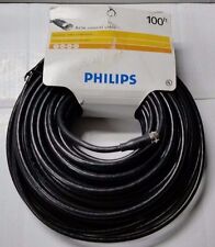 Cable coaxial Philips RG6 100' pies negro SWV2157W/17 TV VCR antena de cable como nueva segunda mano  Embacar hacia Argentina