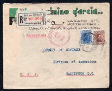 Uruguay - 1938 Cubierta Registrada de Monte Video a Washington, EE. UU. segunda mano  Embacar hacia Mexico
