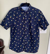 Camisa masculina slim fit Banana Republic abacaxi marinho botão para cima MED, usado comprar usado  Enviando para Brazil