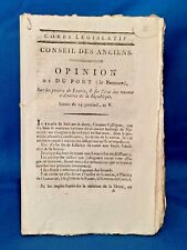Opinion de Du Pont de Nemours, Sur les projets de Lotterie... Aprile 1797 segunda mano  Embacar hacia Argentina