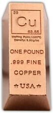 1 lb Copper Ingot .999 Fine Copper 16 oz copper bar Bullion, used for sale  Shipping to South Africa