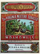Etiqueta de paquete de tabaco de cigarrillo mezcla A WD HO Wills Virginia segunda mano  Embacar hacia Mexico